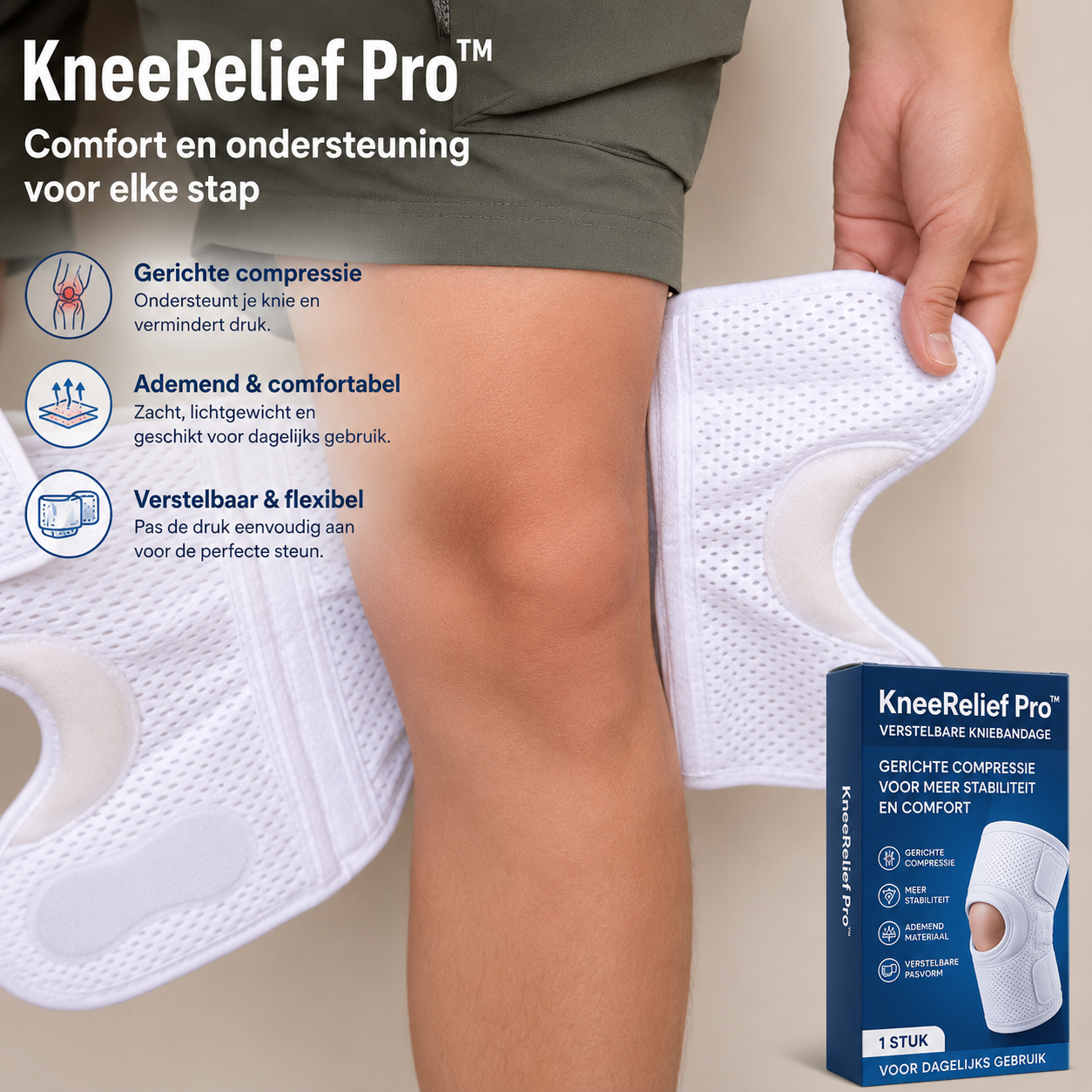 KneeRelief Pro™ – Verstelbare Kniebandage