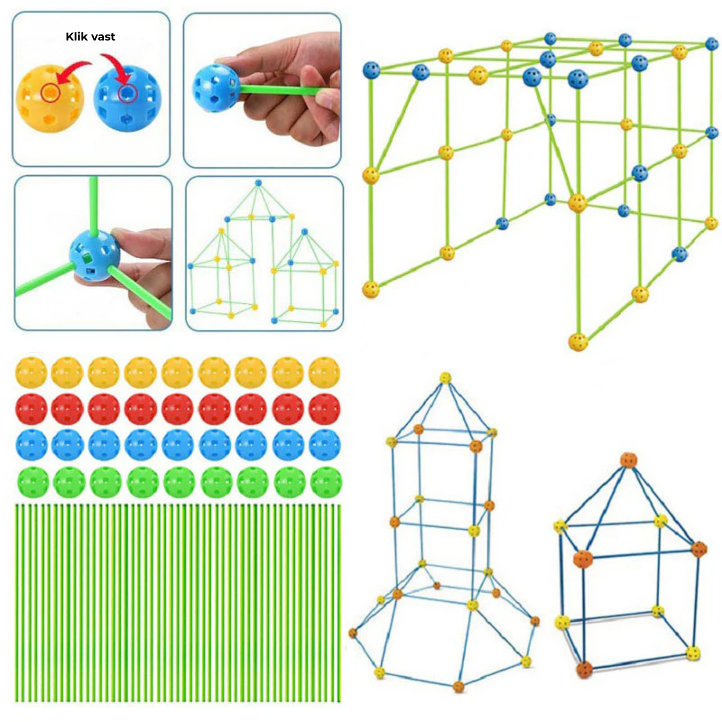 Creatieve Kinder Bouwtent – Modulaire Speel Fort Set voor Eindeloos Bouwplezier