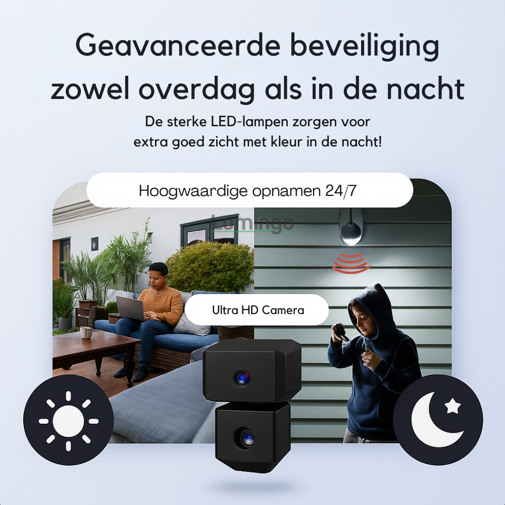 SafeCam Pro Draadloze Beveiligingscamera met Zonnepaneel – 24/7 Slimme Beveiliging in 3K HD