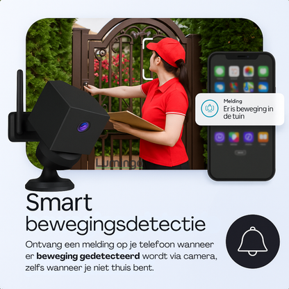 SafeCam Pro Draadloze Beveiligingscamera met Zonnepaneel – 24/7 Slimme Beveiliging in 3K HD