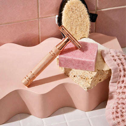 Premium RoseGold Veiligheidsscheermes - Tijdelijk 10 reservemesjes Gratis