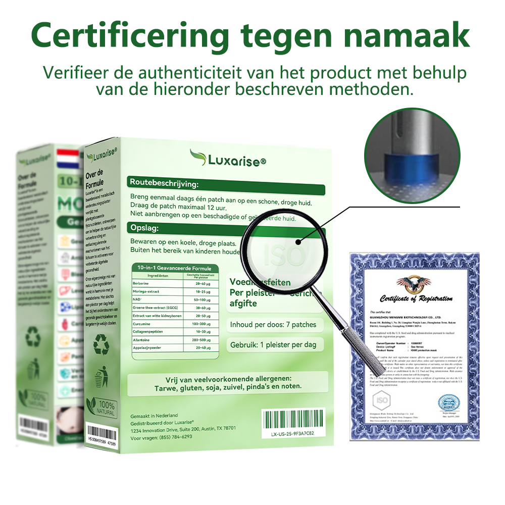 Moringa X Berberine Nano-Micronaaldpleister – Slim Afvallen & Energieboost in Één Pleister