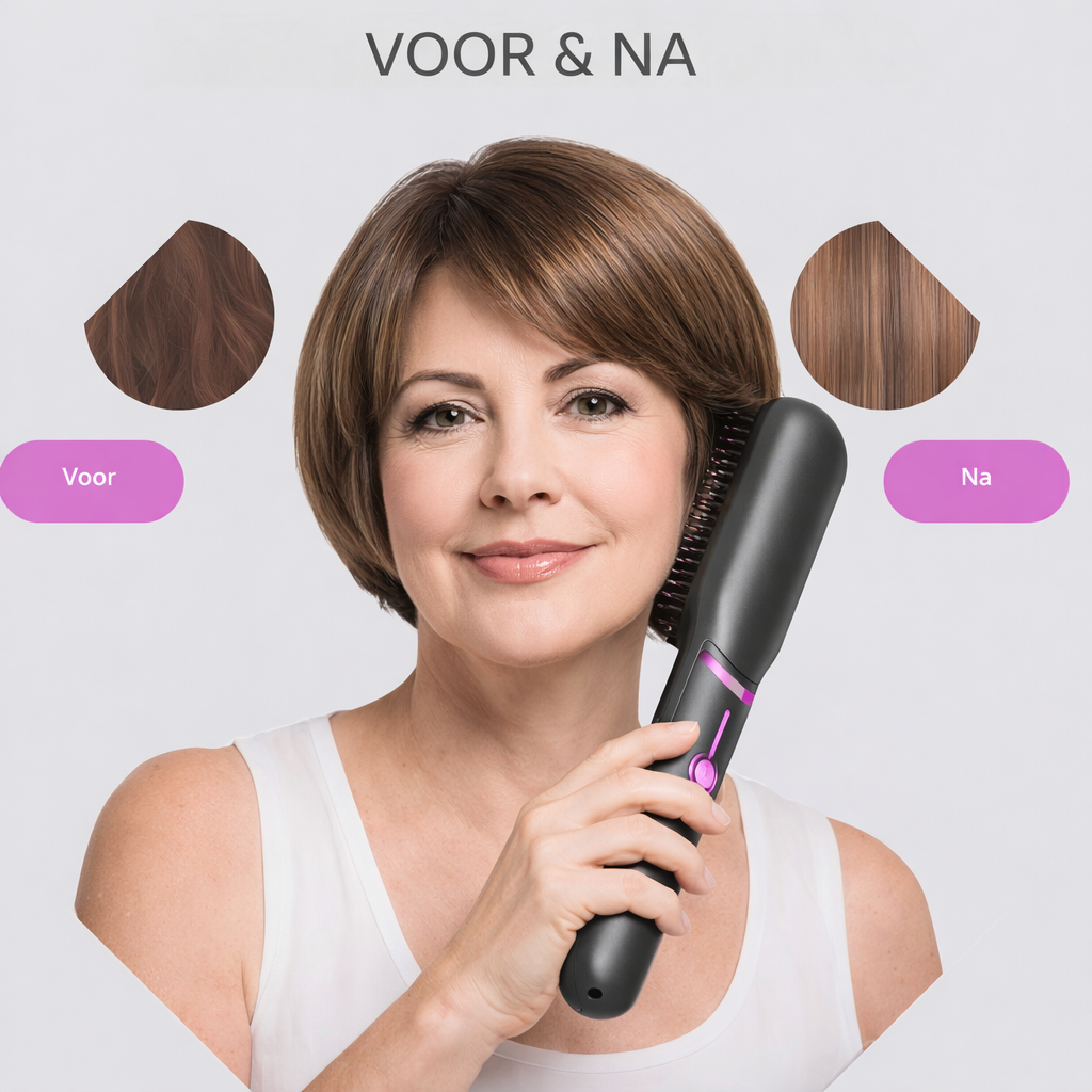 Elektrische Stijlborstel met Ionische Technologie – Snel Glad, Pluisvrij & Glanzend Haar