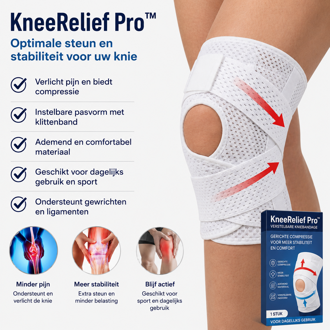 KneeRelief Pro™ – Verstelbare Kniebandage