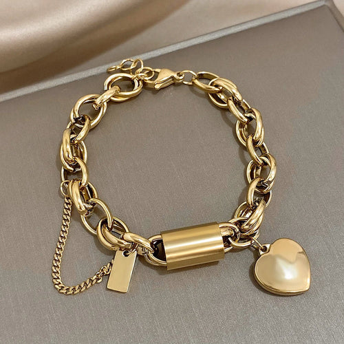 Hartvormige armband | Goud