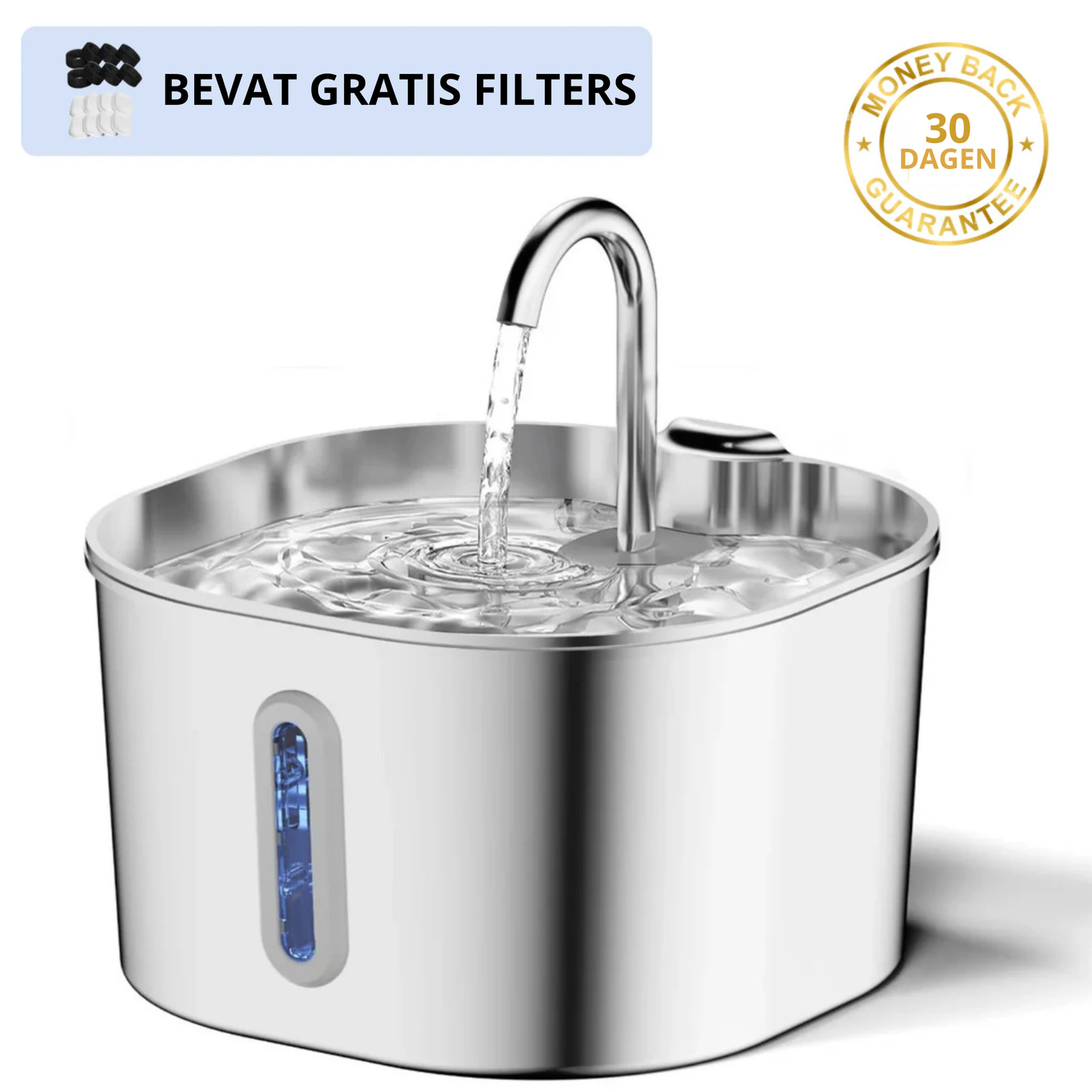 Premium Katten Drinkfontein van RVS – Stil, Hygiënisch & Gezond Drinken
