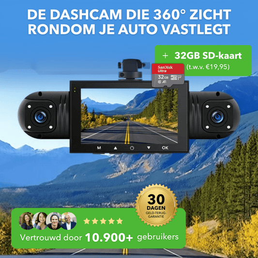 360° Dashcam – Volledig Zicht Rondom Je Auto