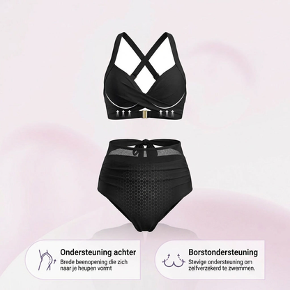 Hoog Getailleerde Tummy Control Bikini – Voor een Slanker Silhouet & Meer Zelfvertrouwen