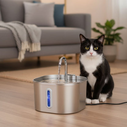 Premium Katten Drinkfontein van RVS – Stil, Hygiënisch & Gezond Drinken