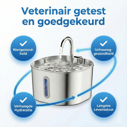 Premium Katten Drinkfontein van RVS – Stil, Hygiënisch & Gezond Drinken